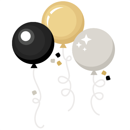 New Year Balloons Svg Scrapbook Cut File Cute Clipart - New Year's Balloon Clip Art (432x432), Png Download