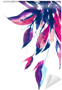 Hand-painted Watercolor Foliage Background With Copy - Illustration (400x400), Png Download