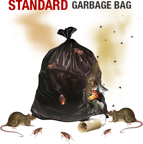 Standard Garbage Bags With Food Scraps Attract Pests - Rat (493x496), Png Download
