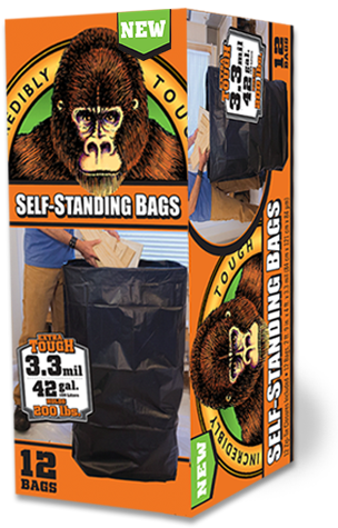 Gorilla Self-standing Bags - Gorilla Bags, Self-standing, 42 Gal - 12 Bags (313x475), Png Download