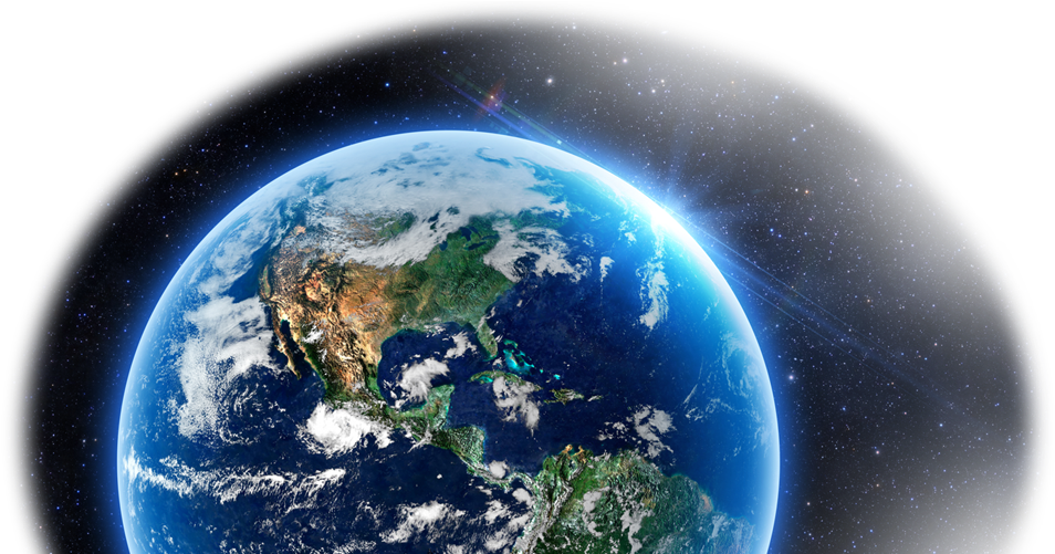 Retweet - Satellite Image Of The Globe (1127x500), Png Download