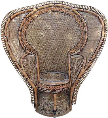 King Throne Wicker Peacock Chair - Chair (460x460), Png Download