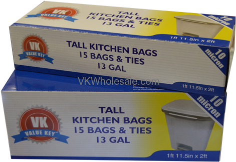13 Gal Extra Strength Tall Kitchen Trash Bags - Box (500x500), Png Download