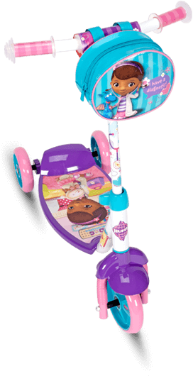 Disney Doc Mcstuffins Girls' 3-wheel Scooter - Doc Mcstuffins (820x648), Png Download