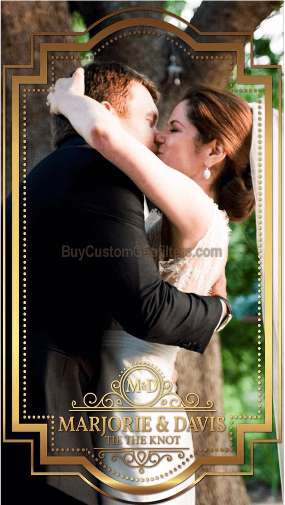 Snapchat Wedding Geofilter For Couples - Wedding (1000x1000), Png Download