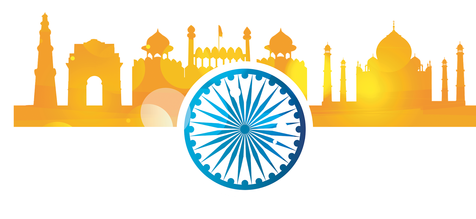 Travel Vector India - 72 Independence Day Of India (1600x812), Png Download