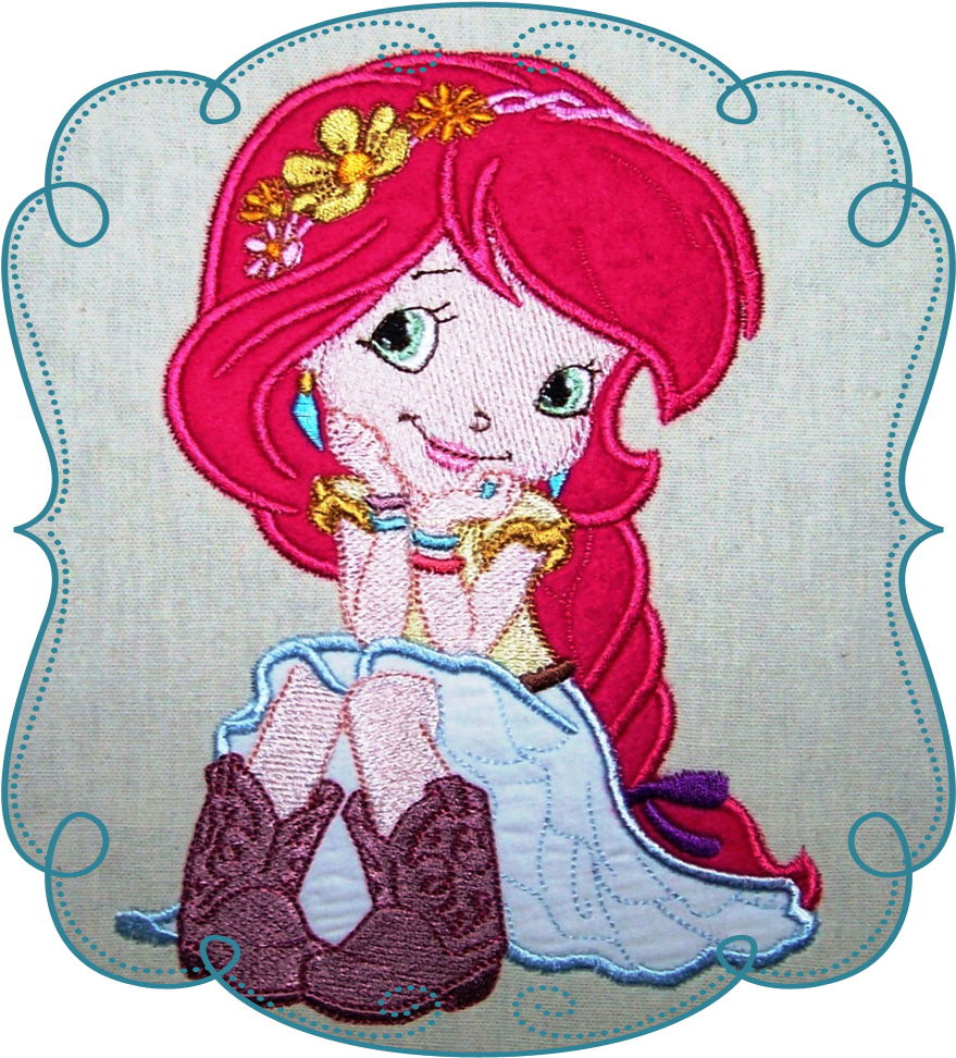 Cowgirl Shortcake - Machine Embroidery (1000x1000), Png Download