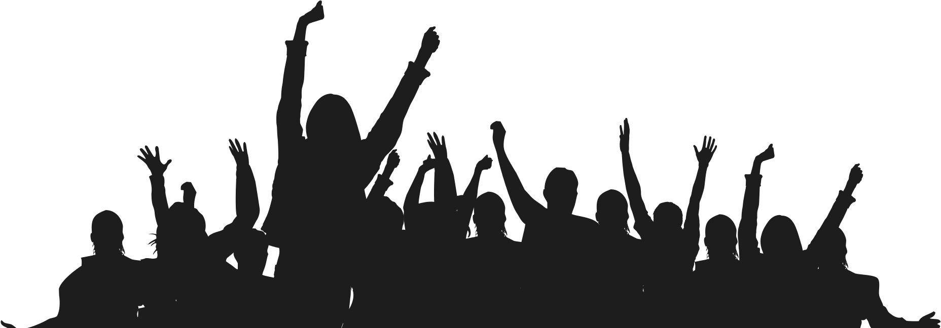 Crowd Png - Hands In The Air Transparent (1920x960), Png Download