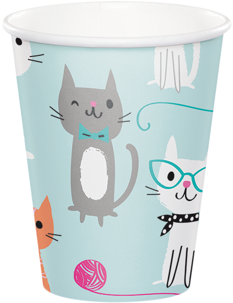Cat Party Cups - Creative Converting Cat Party Cups (8) (600x600), Png Download
