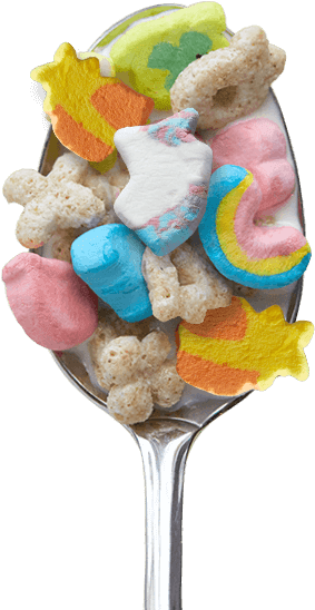 Cereal Marshmallows Png - Lucky Charms On A Spoon (290x550), Png Download