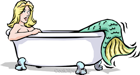 Mermaid In The Bathtub Royalty Free Vector Clip Art - Clip Art (480x258), Png Download