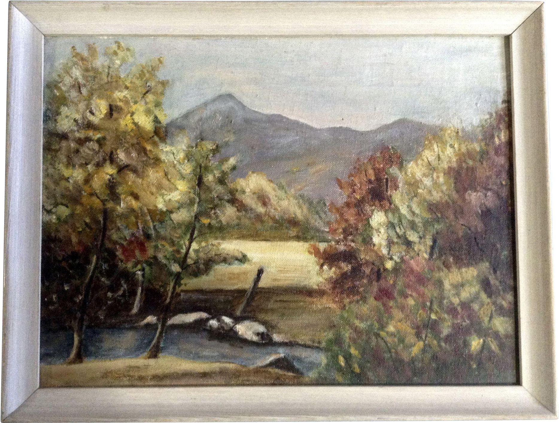 Mountain Vistas Through The Autumn Trees Oil Painting - Picture Frame (1867x1867), Png Download