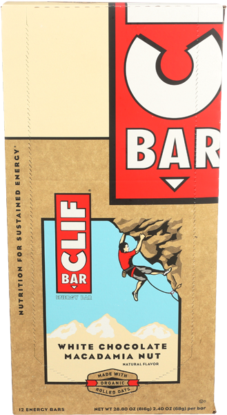 Clif White Chocolate Macadamia Nut 12 Bars Per Box - Clif Bar (650x650), Png Download