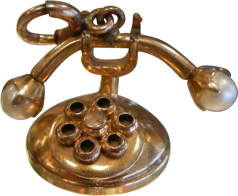 Vintage Gold Filled Charm - Brass (823x823), Png Download