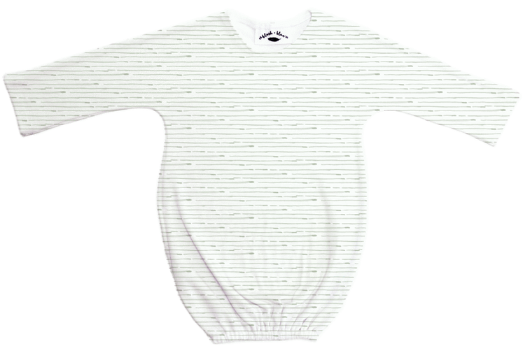 Green Watercolor Pinstripe Long Sleeve Sleeper - Sweater (768x526), Png Download