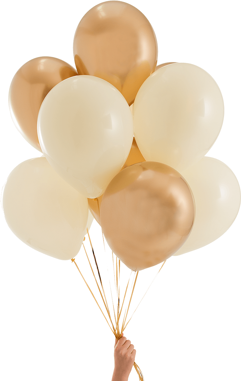 Elegant Gold & Ivory Party Balloons - Balloon (1400x1400), Png Download