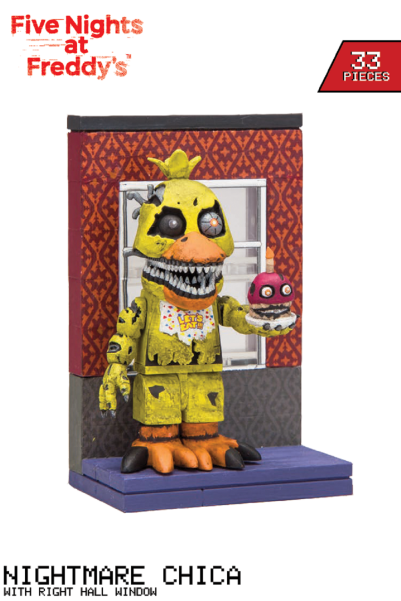 Mcfarlane Toys Five Nights At Freddy's Micro Set S2 - Nightmare Chica With Right Hall Window (600x600), Png Download