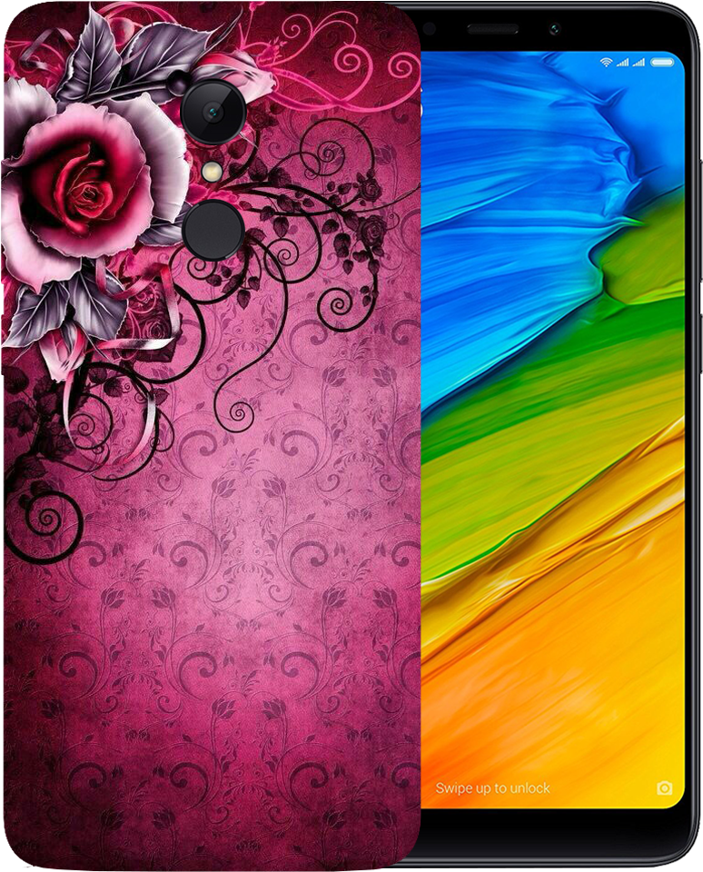 Red Rose Pattern Printed Case Cover For Redmi 5 By - Meizu Xiaomi Redmi 5 Plus (1000x1000), Png Download