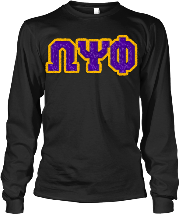 Omega Psi Phi Greek Letter Long Sleeve Shirt - Alpha Kappa Alpha Greek Letter Long Sleeve (628x720), Png Download