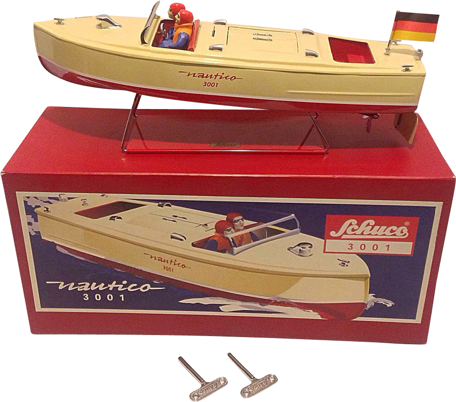 16" Schuco Nautico 3001 Large Wind Up Speed Boat - Toy (898x898), Png Download
