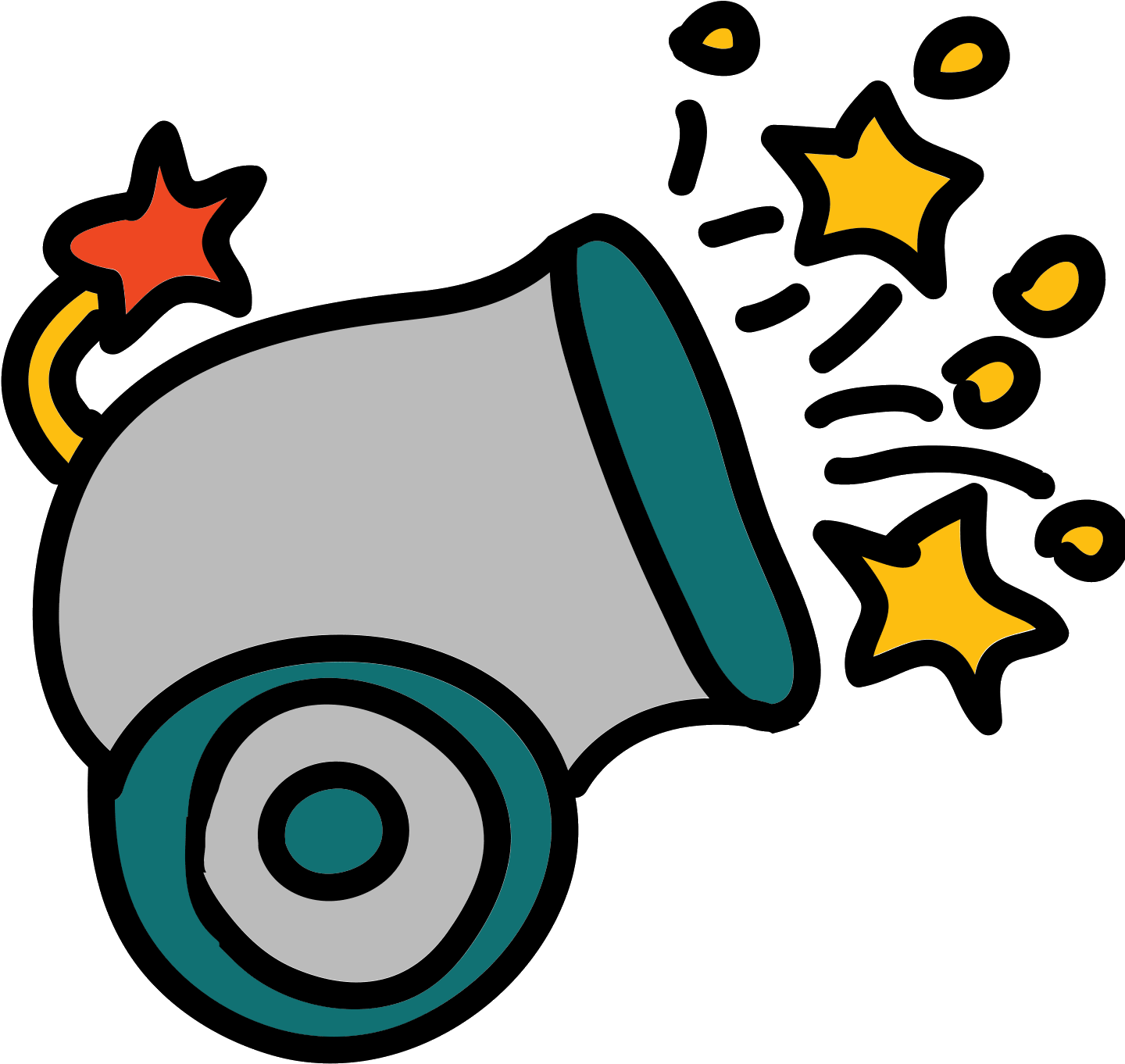 Firework Gun Icon - 禮炮 卡通 (1600x1600), Png Download