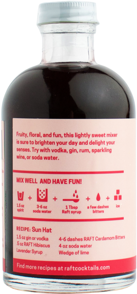 Raft Hibiscus Lavender Botanical Cocktail Soda Syrup - The Bitter Housewife Bitter Housewife Bitters (600x900), Png Download