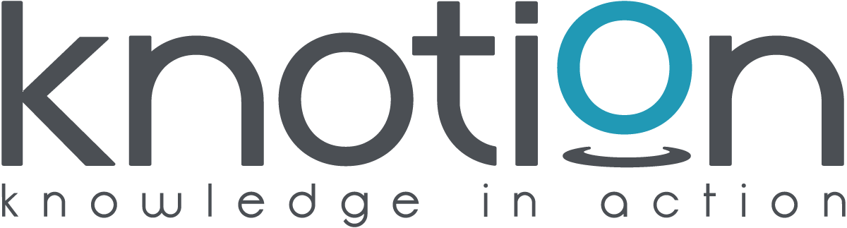 Knotion Logo Gray Blue Full - Knotion Logo (1200x323), Png Download