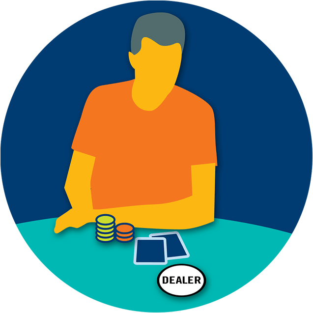 A Player Sits At The Poker Table With Chips, Cards - Poker (637x637), Png Download