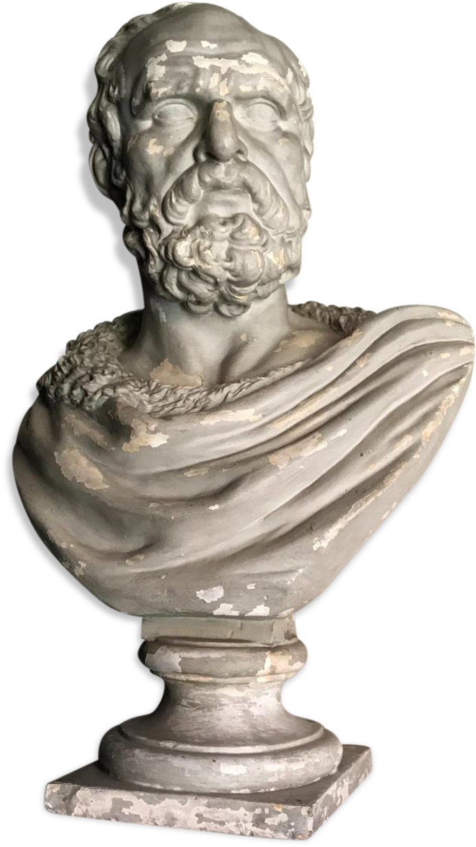 Plaster Bust Of A Bearded Man - Bust (1457x1457), Png Download