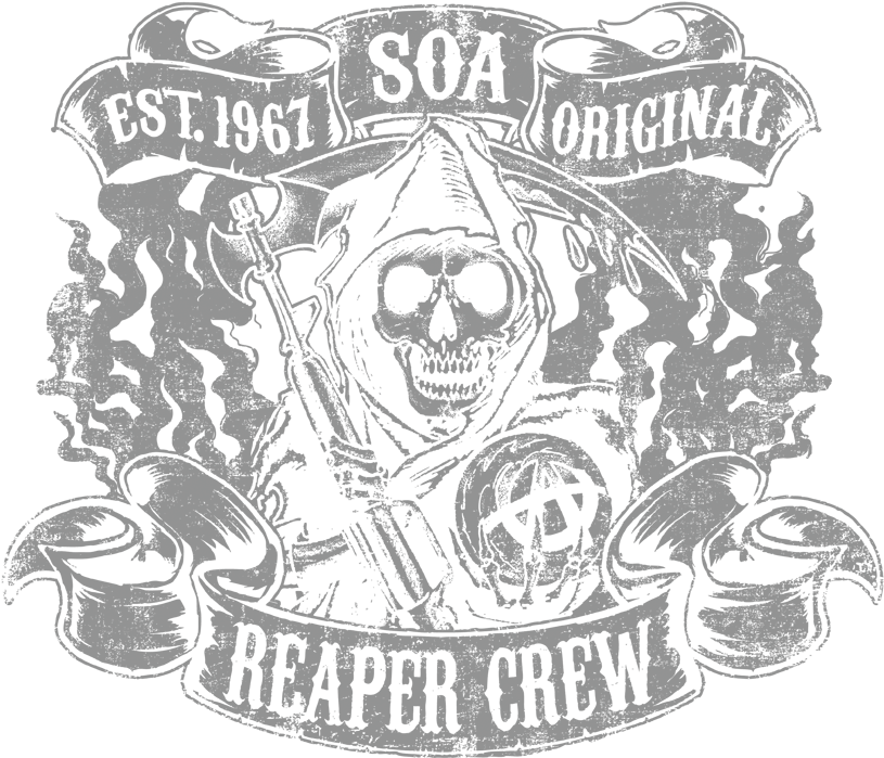 Sons Of Anarchy Original Reaper Crew Men's Slim Fit - Soa Reaper Crew Mug (850x777), Png Download