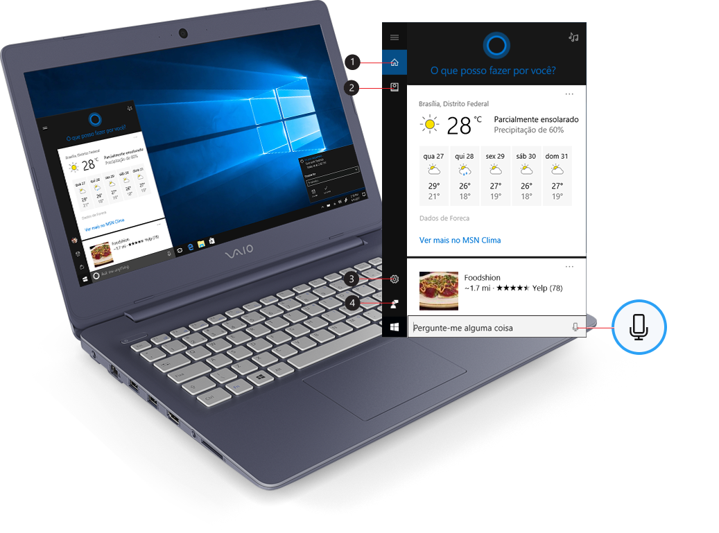 Windows Cortana - Vaio C14 (1037x769), Png Download