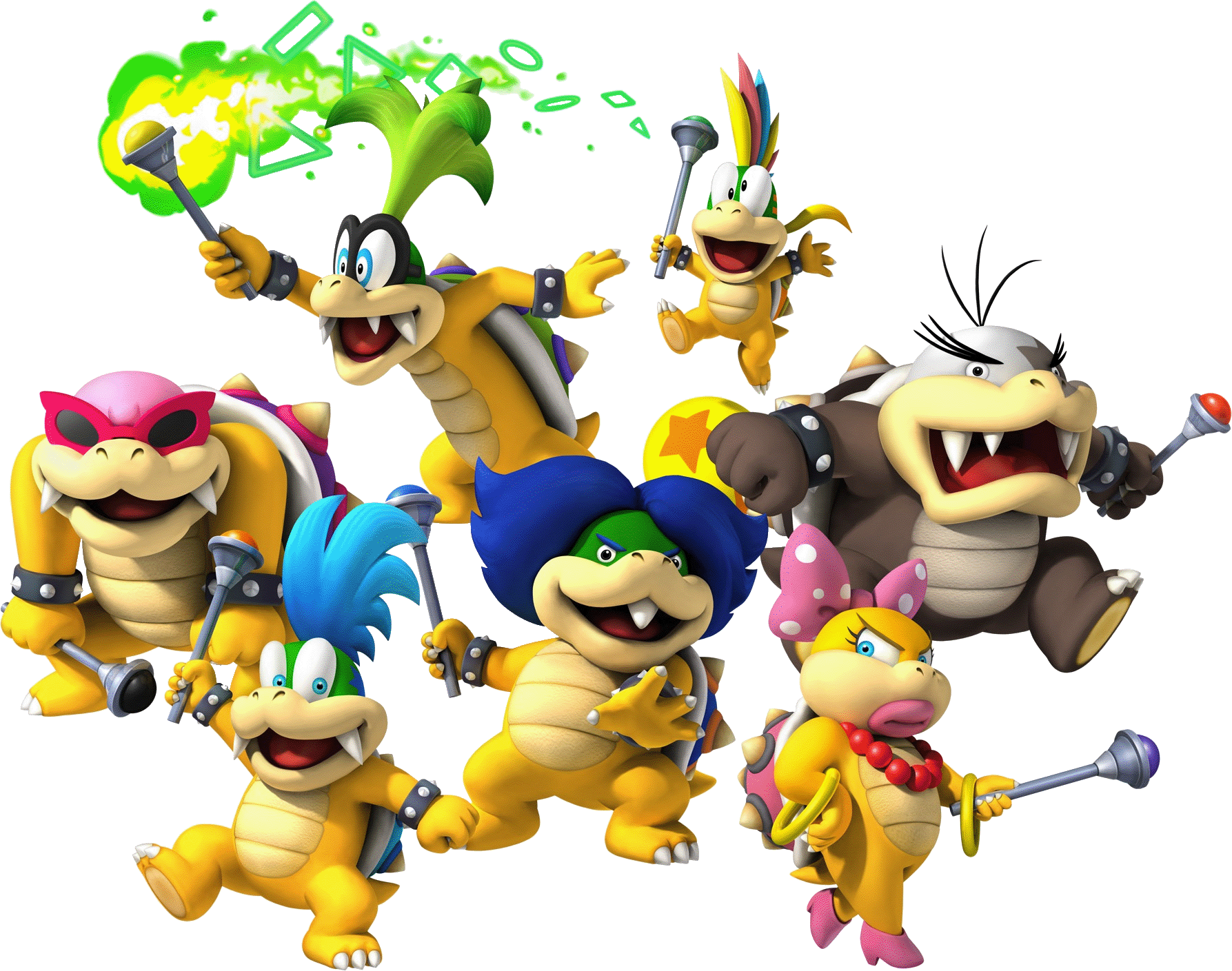 New Super Mario Bros Wii - Super Mario Bros Bad Characters (1787x1409), Png Download
