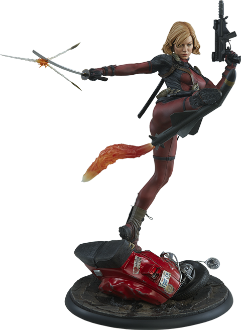 Lady Deadpool Premium Format™ Figure - Lady Deadpool Statue Sideshow (480x658), Png Download