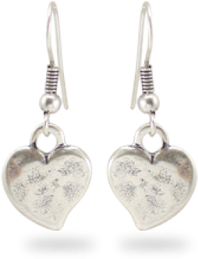 Danon Silver Heart Hook Earring - Earring (600x600), Png Download