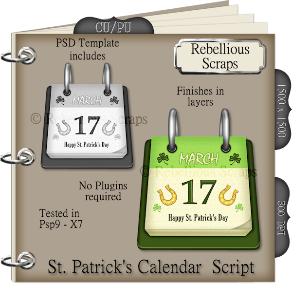 St Patrick's Calendar - Circus Ringer Script (600x583), Png Download