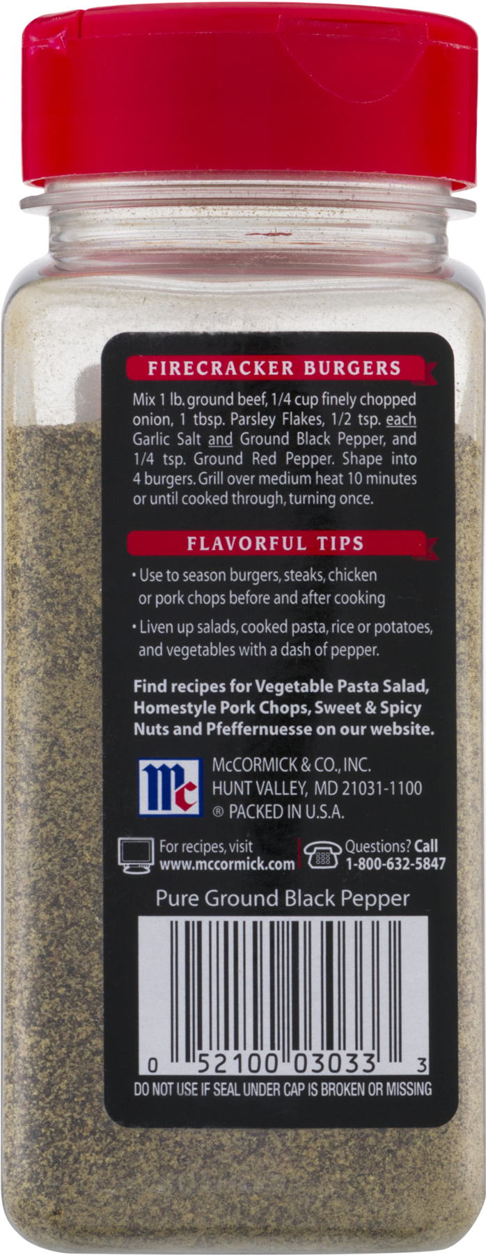 Mccormick Pure Ground Black Pepper Value Size (1800x1800), Png Download
