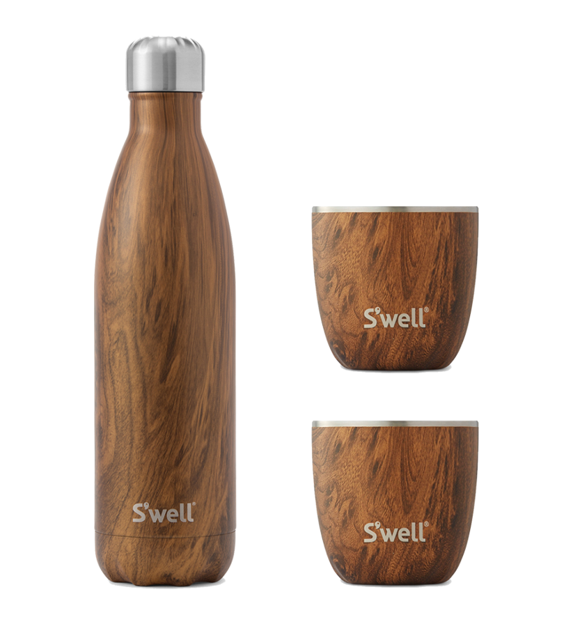 Wood Tumbler Set Collection Swell - S'well Bottle | Teakwood Wood Grain Insulated Tumbler (822x1456), Png Download