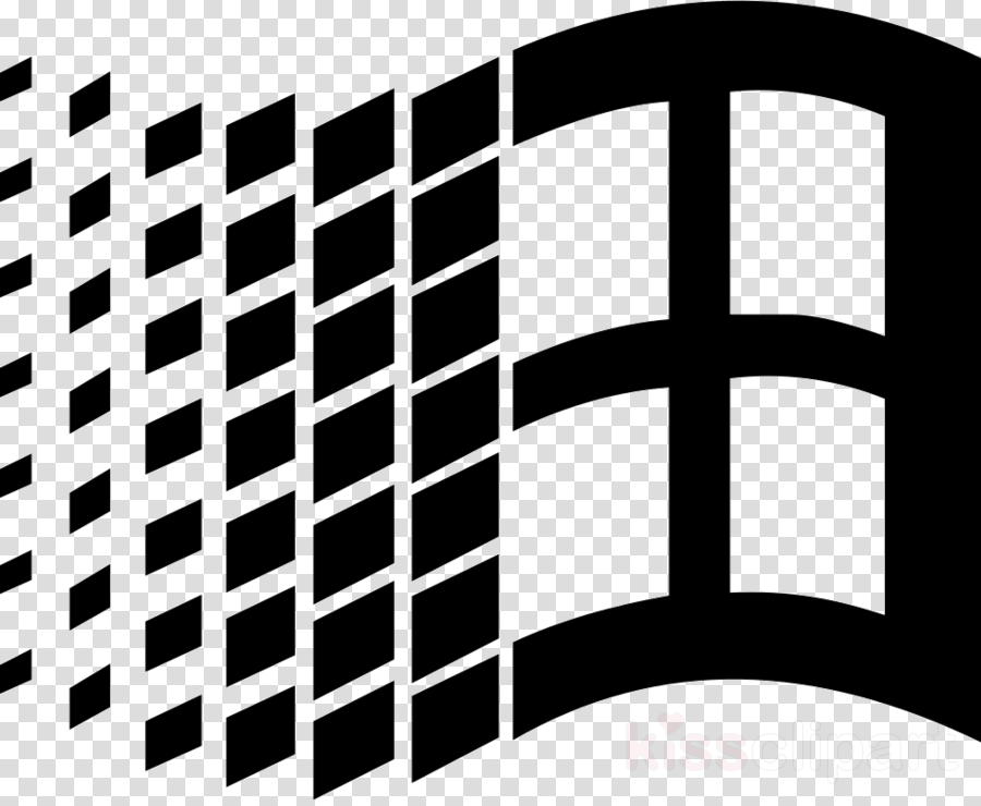 Windows 98 Logo Black And White Clipart Windows 98 - Microsoft Windows 3.0 Logo (900x740), Png Download
