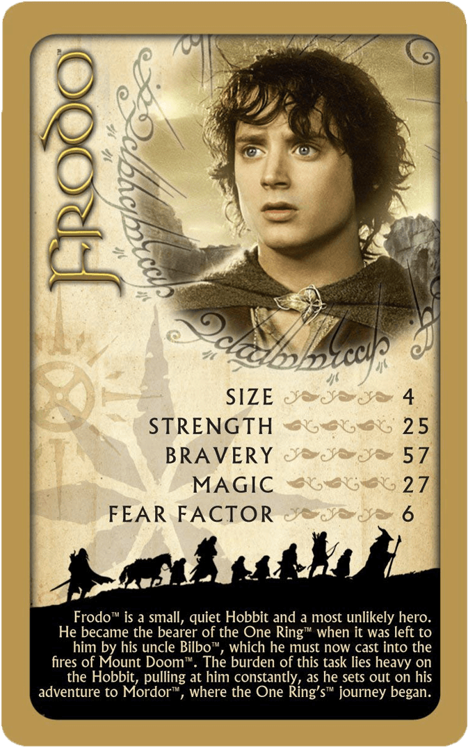 Top Trumps El Señor De Los Anillos - Lord Of The Rings Frodo (1100x1100), Png Download