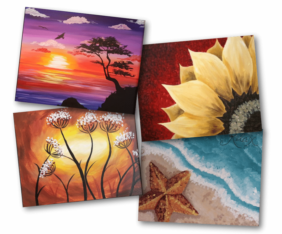 Flower Clipart Pottery, Paint, & Love Painting Acrylic - Sunset (900x748), Png Download