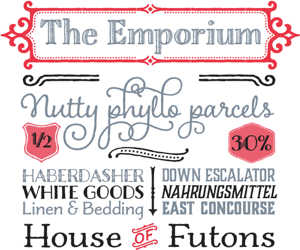 Charcuterie - Different Fonts Together (680x534), Png Download