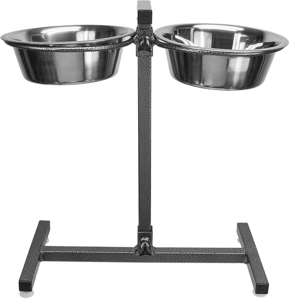 Adjustable Double Diner Elevated Dog Feeder - Adjustable Dog Feeder (975x975), Png Download