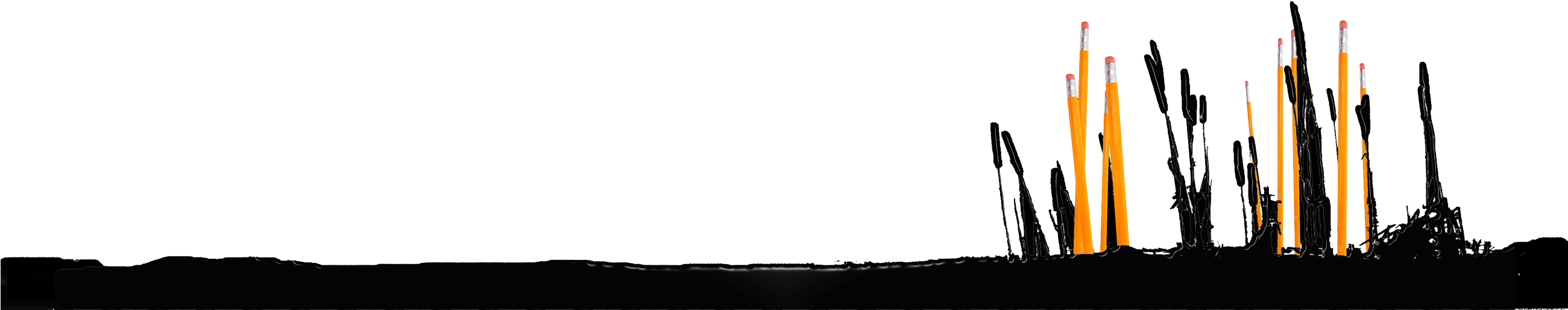 Free Black Pencils Png - Pinterest (2600x860), Png Download