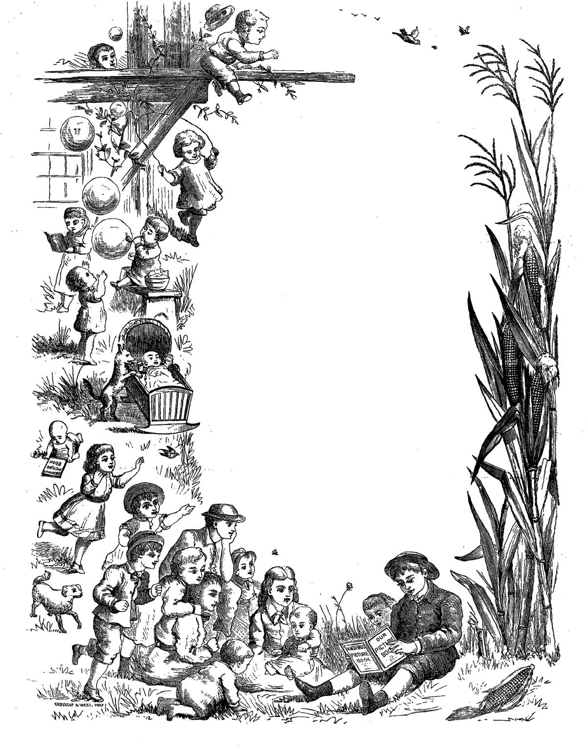 Digital Stamp Design ~ Free Printable Victorian Frame - Illustration (1218x1600), Png Download