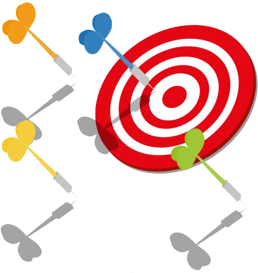 Darts Target Vector Template 23 - Darts (626x569), Png Download