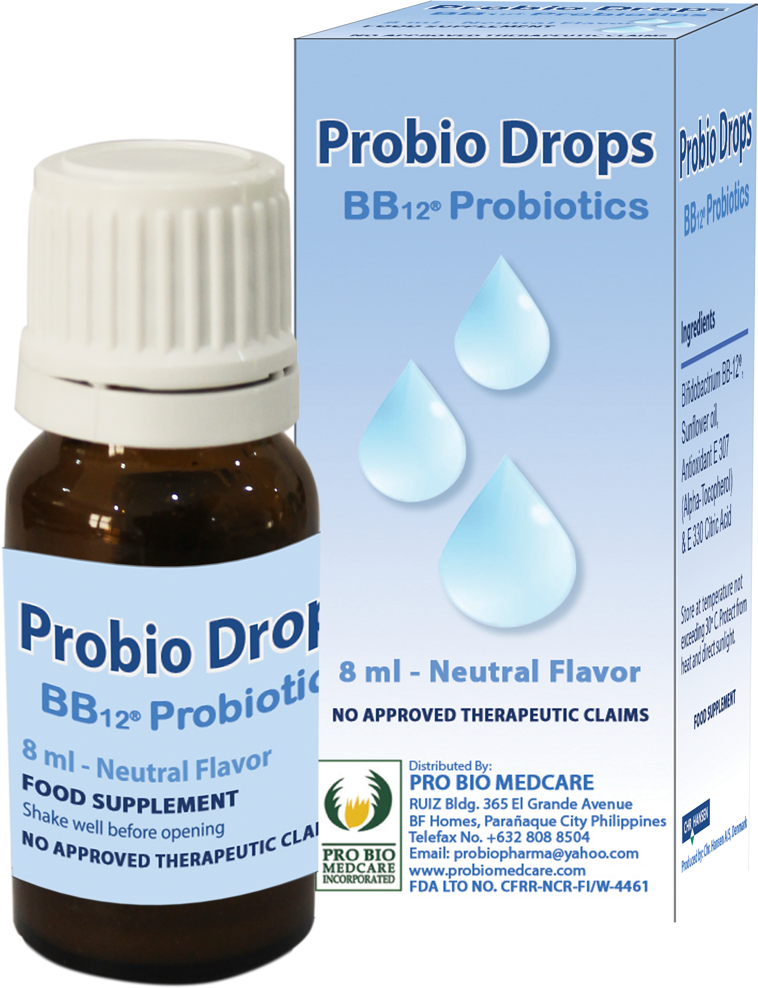 Bb 12 Probio Drops Content - Probiotic Supplements In Philippines (1805x2124), Png Download