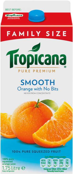 Tropicana Smooth Style Orange Juice - Tropicana Extra Juicy Bits (800x800), Png Download