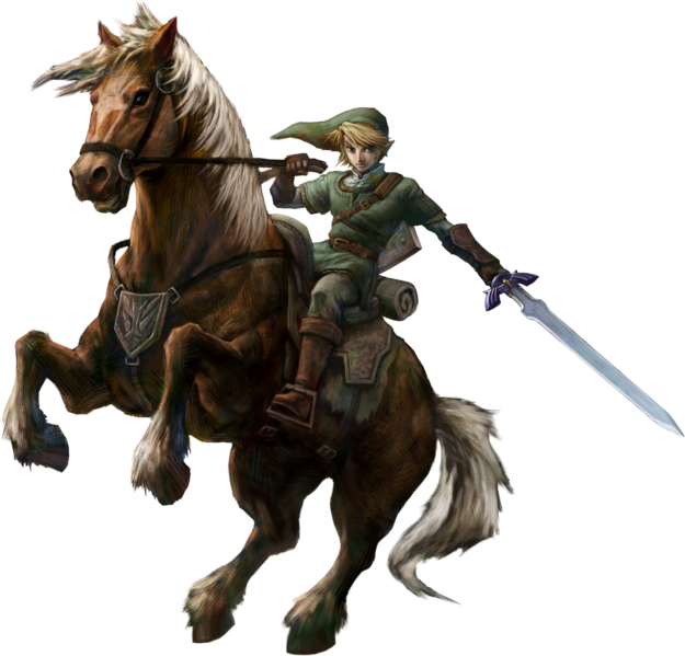 Twilight Princess - Link And Epona Twilight Princess (625x599), Png Download