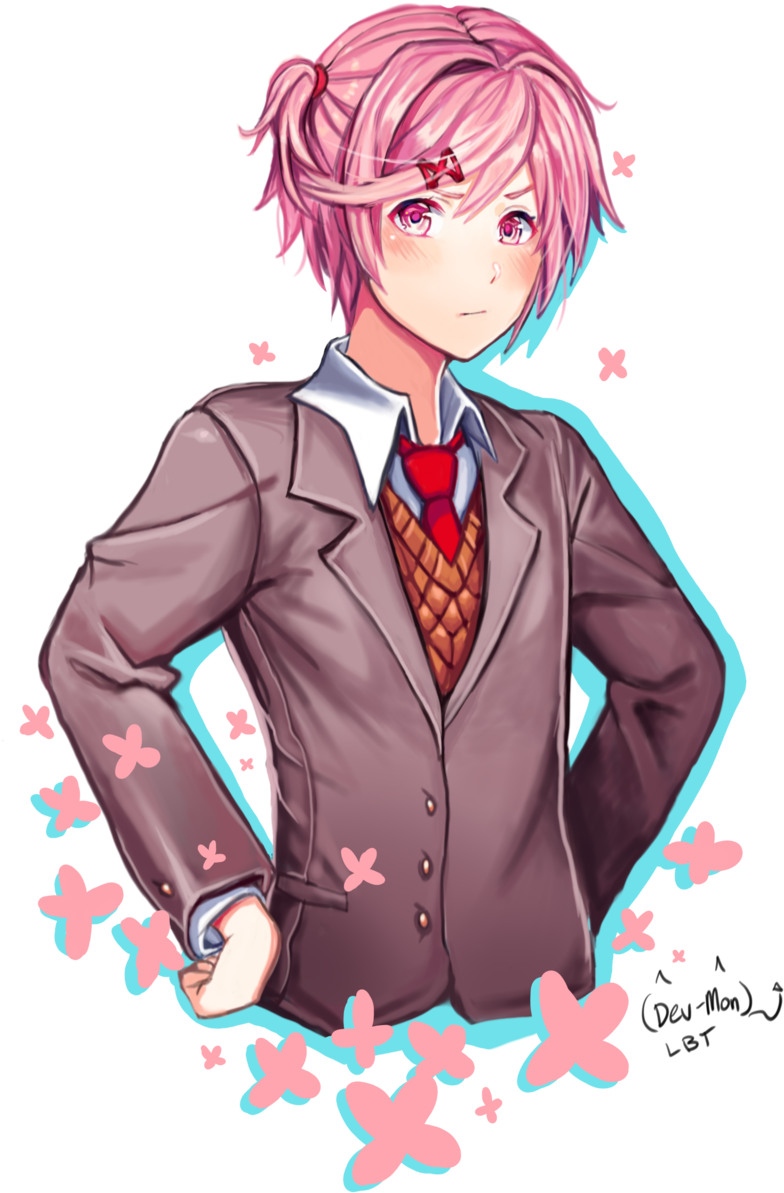 Resultado De Imagem Para Ddlc Genderbend - Male Doki Doki Literature Club (1024x1320), Png Download