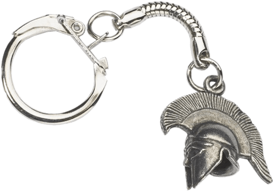 Greek Helmet Key Ring - Greek Helmet Novelty Keyring, Lead Free Pewter (555x555), Png Download